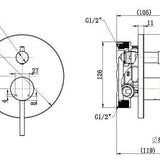 Marbella Brushed Gold Shower Mixer With Diverter