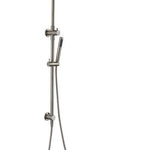 Brushed Nickel Dual Shower with Diverter BNB-305 – 200mm showerhead, handheld shower, and solid brass rail.
