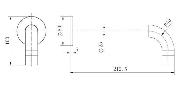 Valencia Brushed Nickel Wall Spout