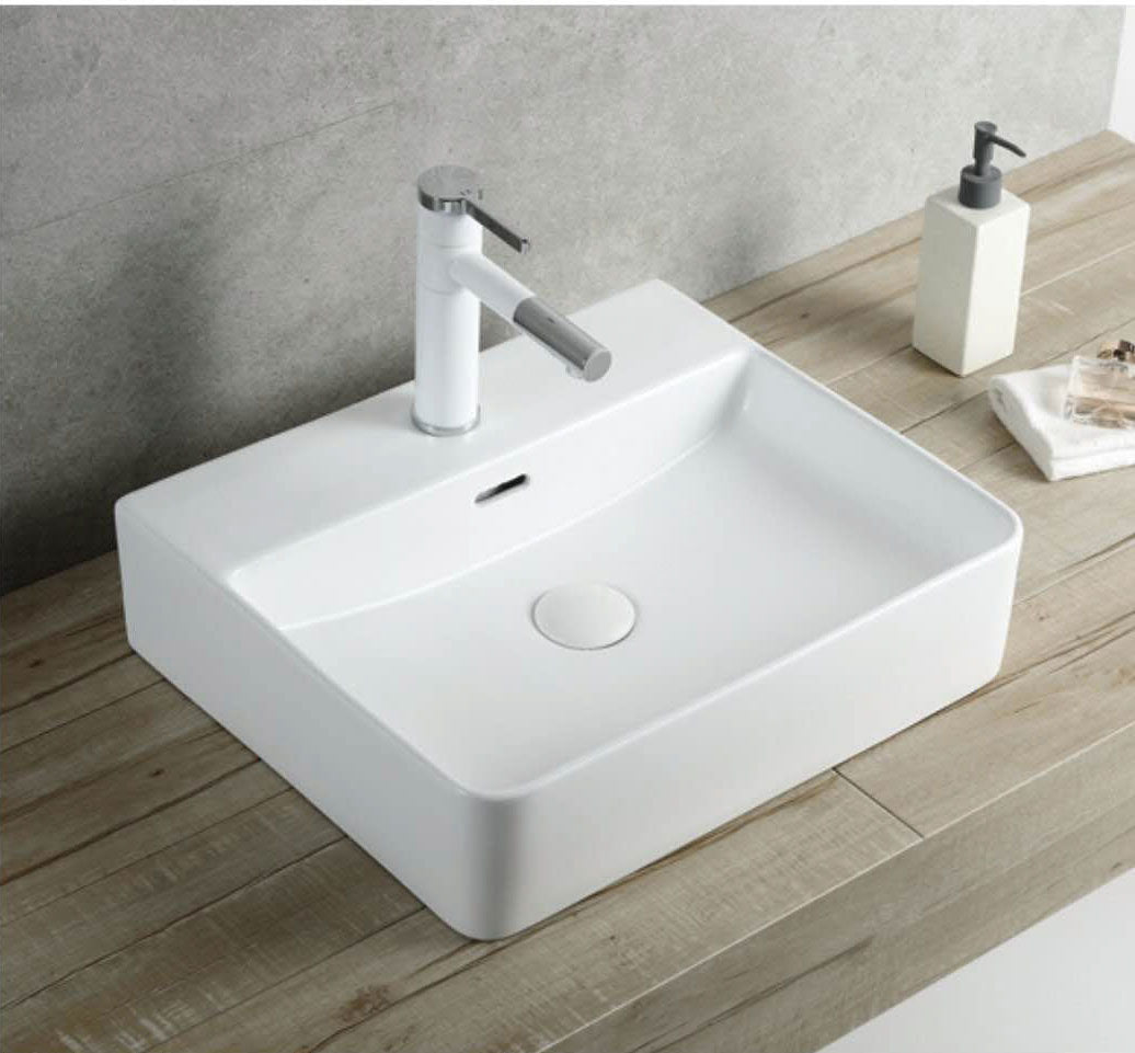 CB-122 Rectangular Ceramic Countertop Basin – 500mmx420mmx130mm