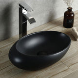 CB-127 Oval Countertop Basin – 490mm Matte Finish (Black or White)