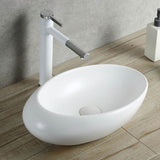CB-127 Oval Countertop Basin – 490mm Matte Finish (Black or White)