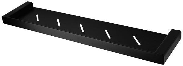 CH-1990 Black Stainless Steel Shelf – 527mm wall-mounted shelf with slotted design for modern bathrooms.