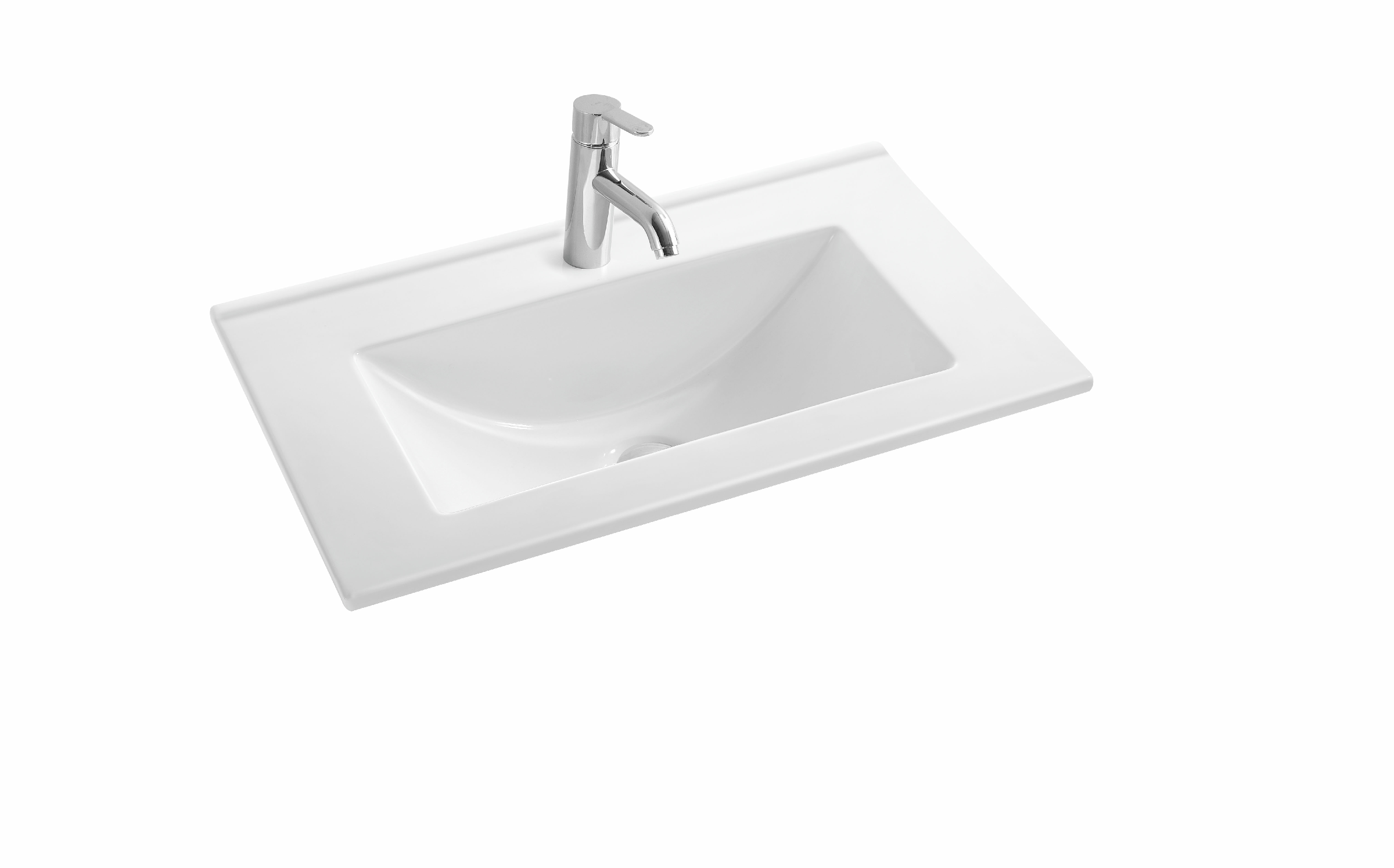 Ceramic Vanity Basin –  Gloss White with Single Tap Hole 600mmx360mmx190mm