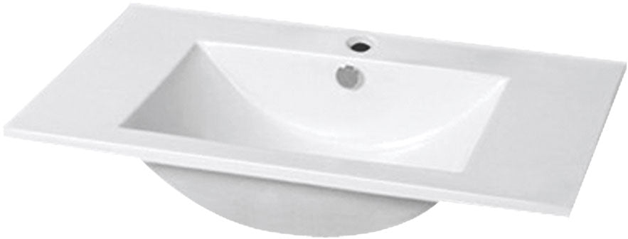 Ceramic Vanity Basin – Single Tap Hole and Semi-Recessed Bowl 750mmx460mmx200mm