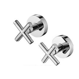 Chrome Cross Handle Wall Taps