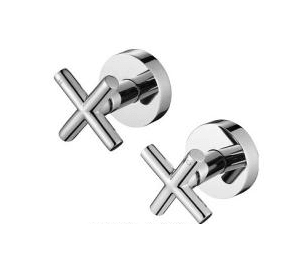 Chrome Cross Handle Wall Taps