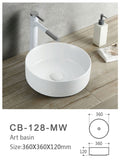 Circle Ceramic Basin 360mmx360mmx120mm