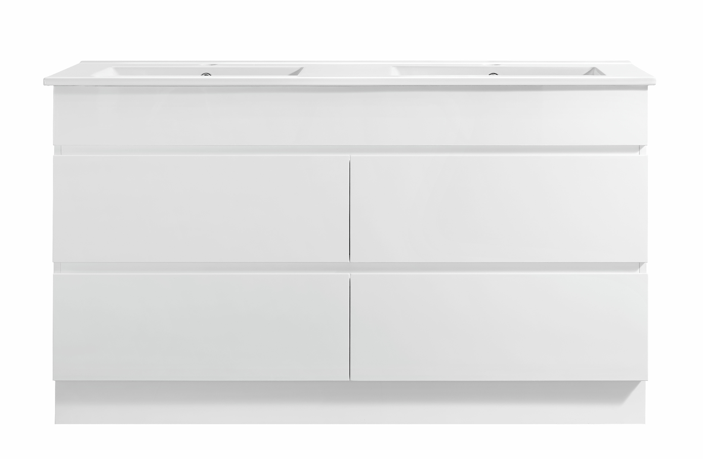 Core 1500DW Freestanding Vanity 460mm – Gloss White Finish with Soft Close Drawers