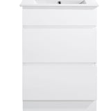 Core 600W Freestanding Vanity 460mm – Gloss White Finish with Soft Close Drawers