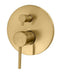 DGA-70D Brushed Gold Wall Mixer with Diverter – 35mm cartridge and Ø160mm cover plate for modern bathrooms.