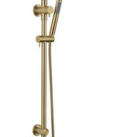 DGB-305 Brushed Gold Dual Shower with Diverter – Modern 200mm Showerhead and Handheld Shower