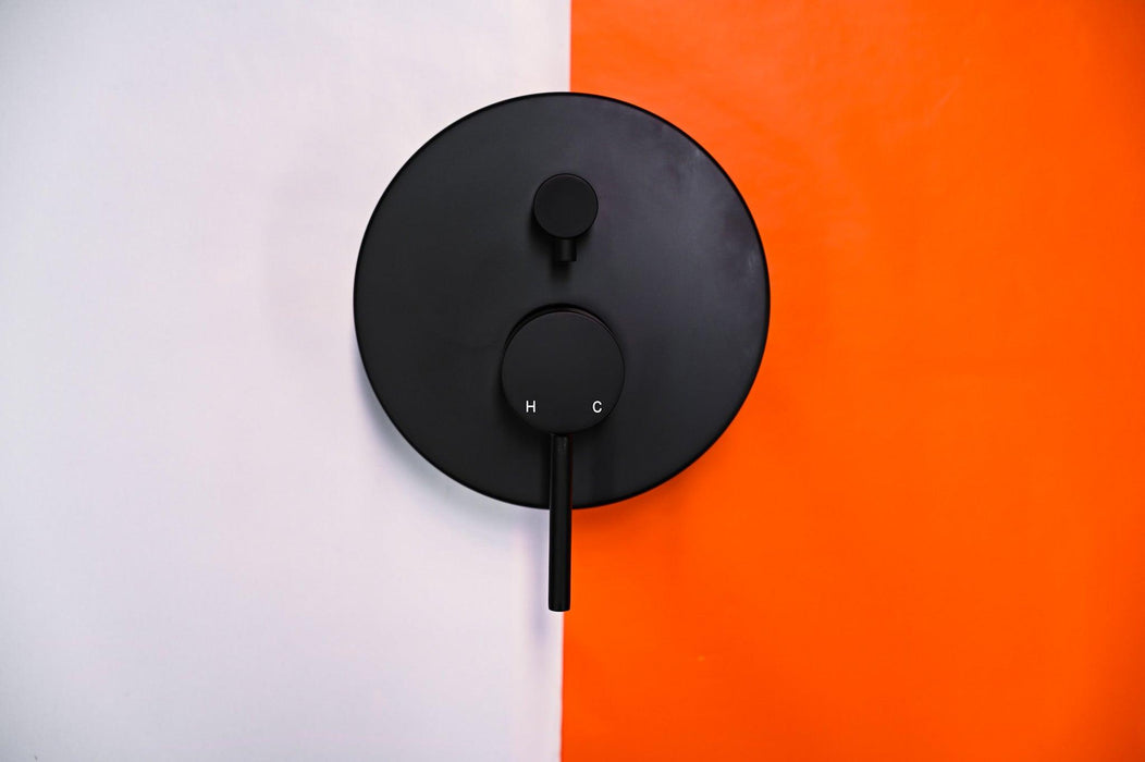 Black Round Shower Mixer With Diverter