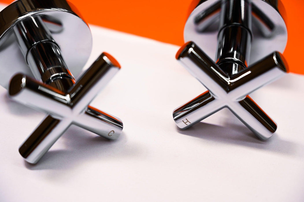 Chrome Cross Handle Wall Taps
