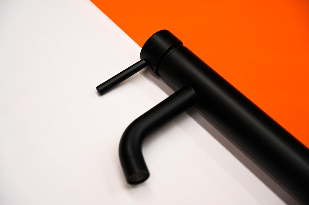 Black Tall Round Basin Mixer