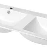 Double Bowl Vanity Top – Gloss White Wave Slimline Ceramic Basin1800mmx460mmx200mm