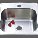 Drop-In/Undermount Sink BYH-224 with spacious bowl and polished stainless steel finish.