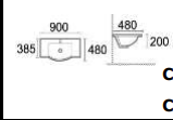 900mm Semi-Recessed Vanity Top – Ceramic Slimline Basin with Mini Thick Top