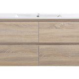 Mina 1200DA1 Wall Hung Vanity 460mm – Timber Look Melamine Finish with Soft Close Drawers