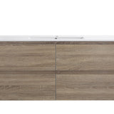 Mina 1500DA1 Wall Hung Vanity 460mm – Timber Look Melamine Finish with Soft Close Drawers
