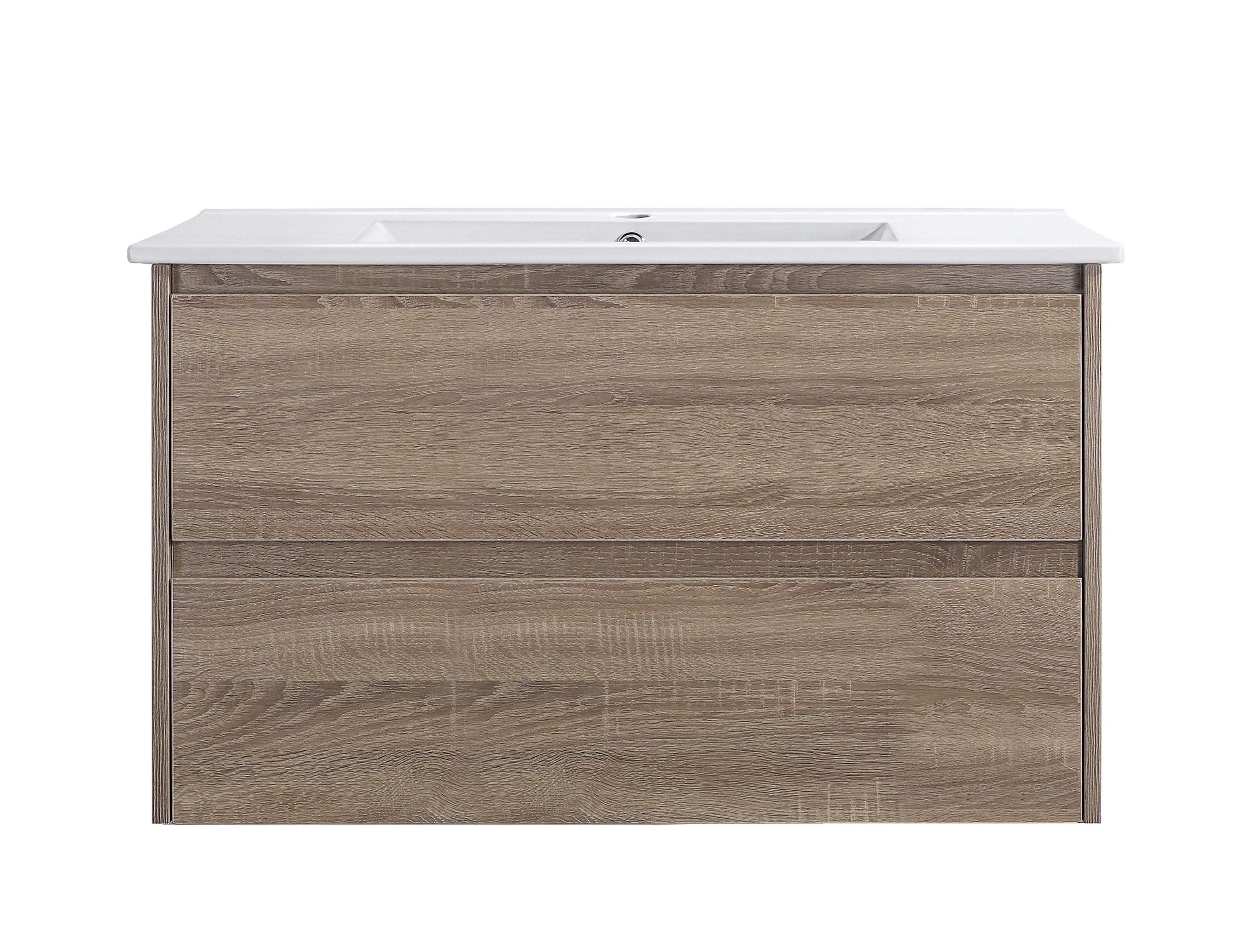 Mina 900A1 Wall Hung Vanity 460mm – Timber Look Melamine Finish with Soft Close Drawers