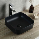 Modern Rectangular Countertop Ceramic Basin – Premium Matt Finish with Tap Hole 390mmx390mmx140mm