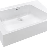 Rectangular Poly Marble Basin – Wall-Mount or Countertop Installation 650mmx400mmx200mm