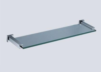 Rola Glass Shelf – Modern Bathroom Glass Shelf with Metal Brackets (529mm x 125mm x 35mm)
