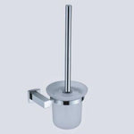 Rola Toilet Brush Holder – Stainless Steel Handle with Glass Holder (147mm x 118mm x 336mm)
