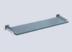 Rola Glass Shelf – Modern Bathroom Glass Shelf with Metal Brackets (529mm x 125mm x 35mm)