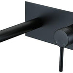 CHA-70M Black Wall Mixer with Spout – Wall-mounted black mixer with 180mm spout for modern bathrooms.