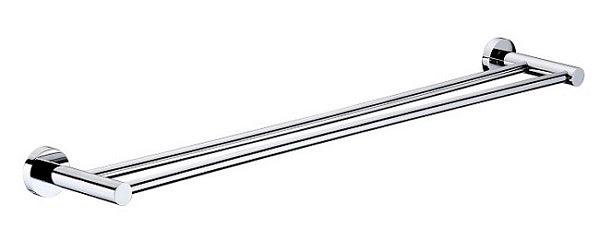 Round Double Towel Rail – Chrome bathroom towel rack in 600mm, 750mm, and 900mm sizes.