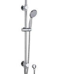 SMF-157 Round Dual Shower with Diverter – Chrome dual shower system with solid brass rail and elbow for modern bathrooms.
