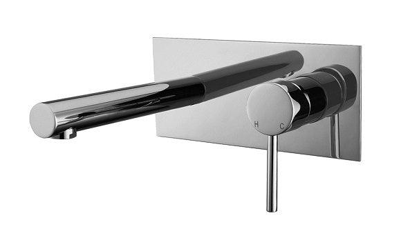 TK70M Wall Mixer with Spout – Chrome bathroom wall mixer with 35mm cartridge and 180mm spout for modern bathrooms.