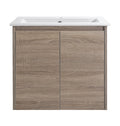 Royce 600A1 Wall Hung Vanity 460mm  – Timber Look Melamine Finish with Soft Close Drawers