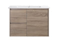 Royce 750LA1 Wall Hung Vanity 460mm  – Timber Look Melamine Finish with Soft Close Drawers