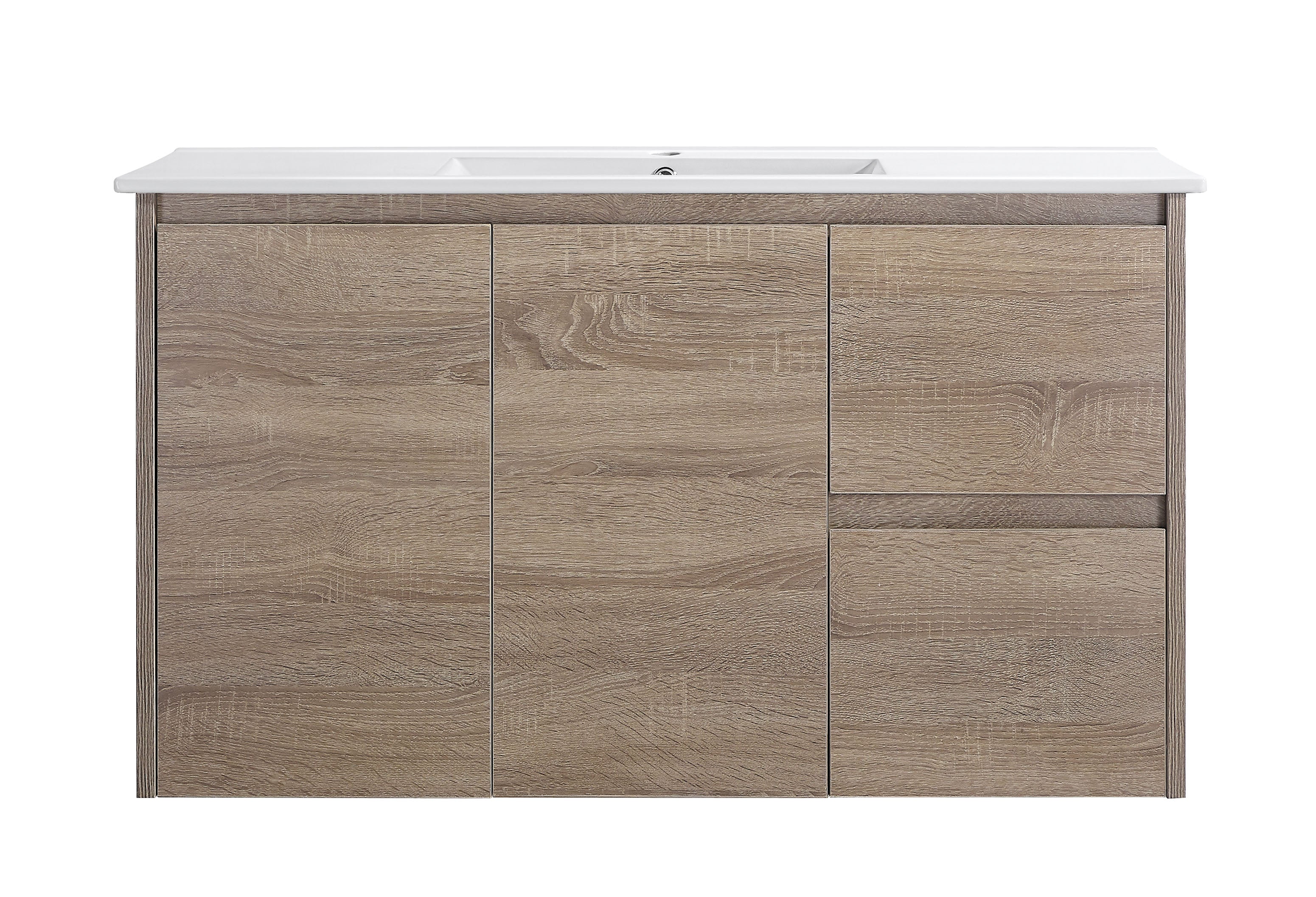 Royce 900RA1 Wall Hung Vanity 460mm  – Timber Look Melamine Finish with Soft Close Drawers