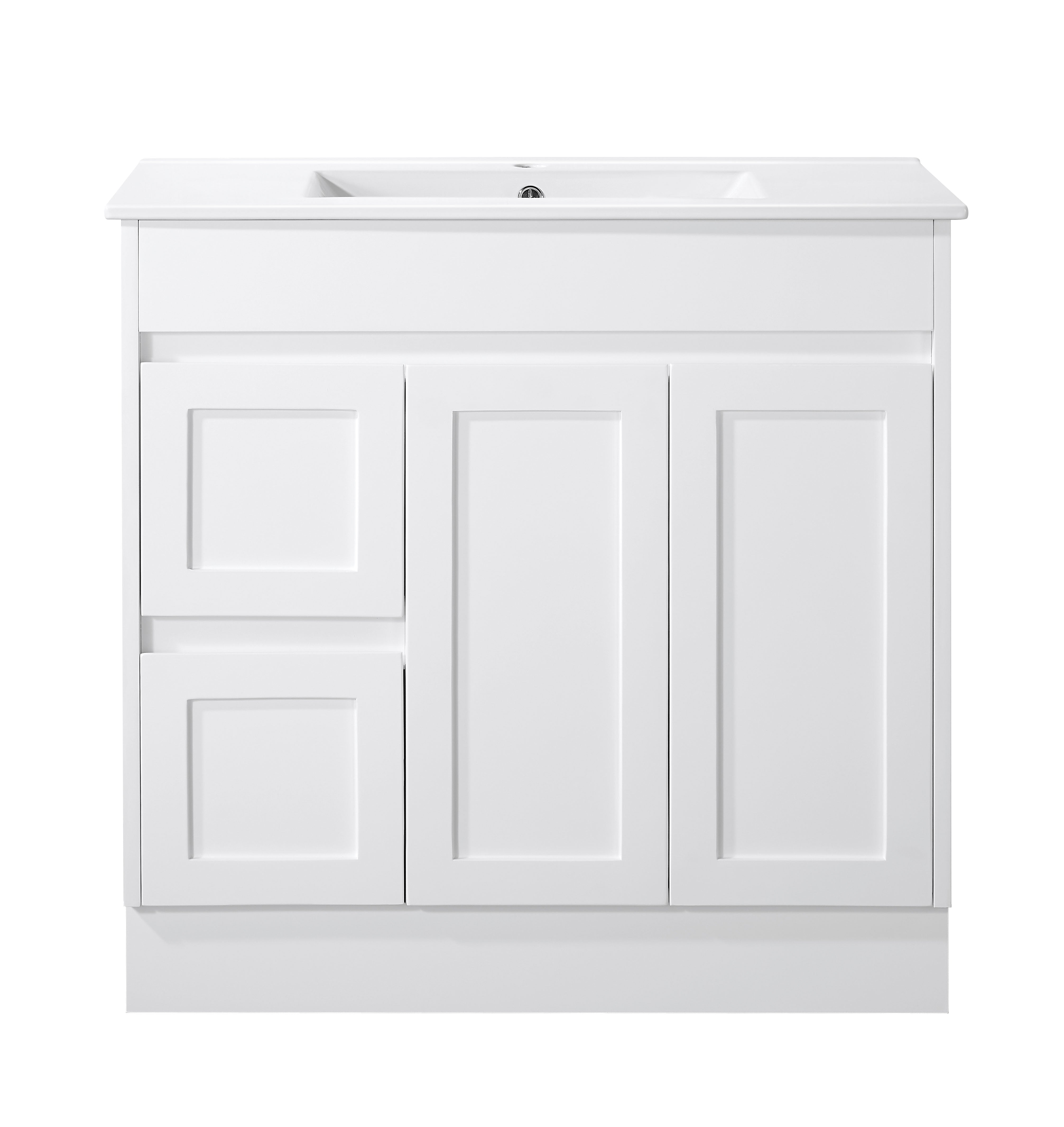 Quinn 900WL Freestanding 460mm Vanity Modern European Design Left Hand Side Drawers