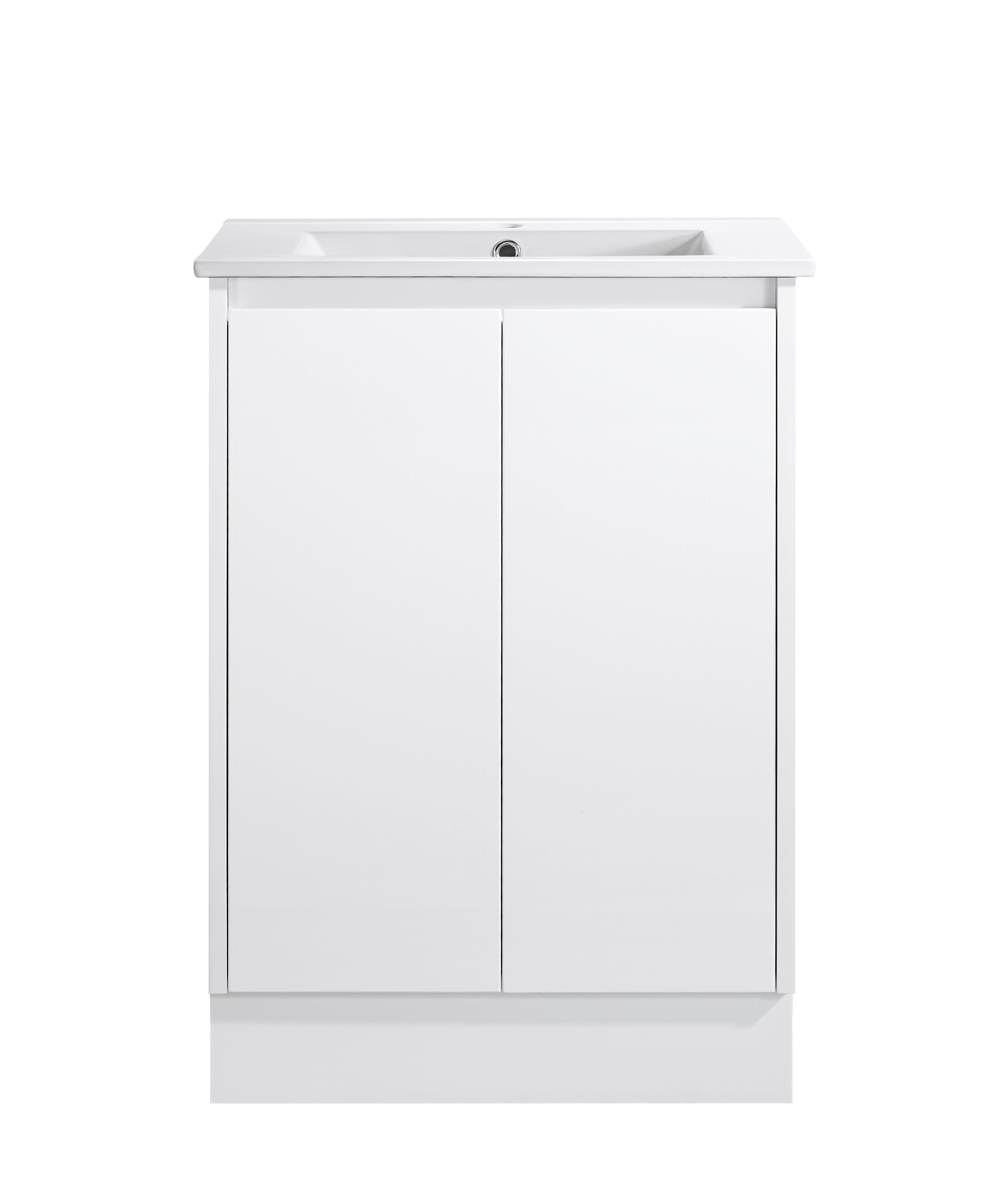 Sierra 600W Freestanding Vanity with Drawers White Right Hand Draw