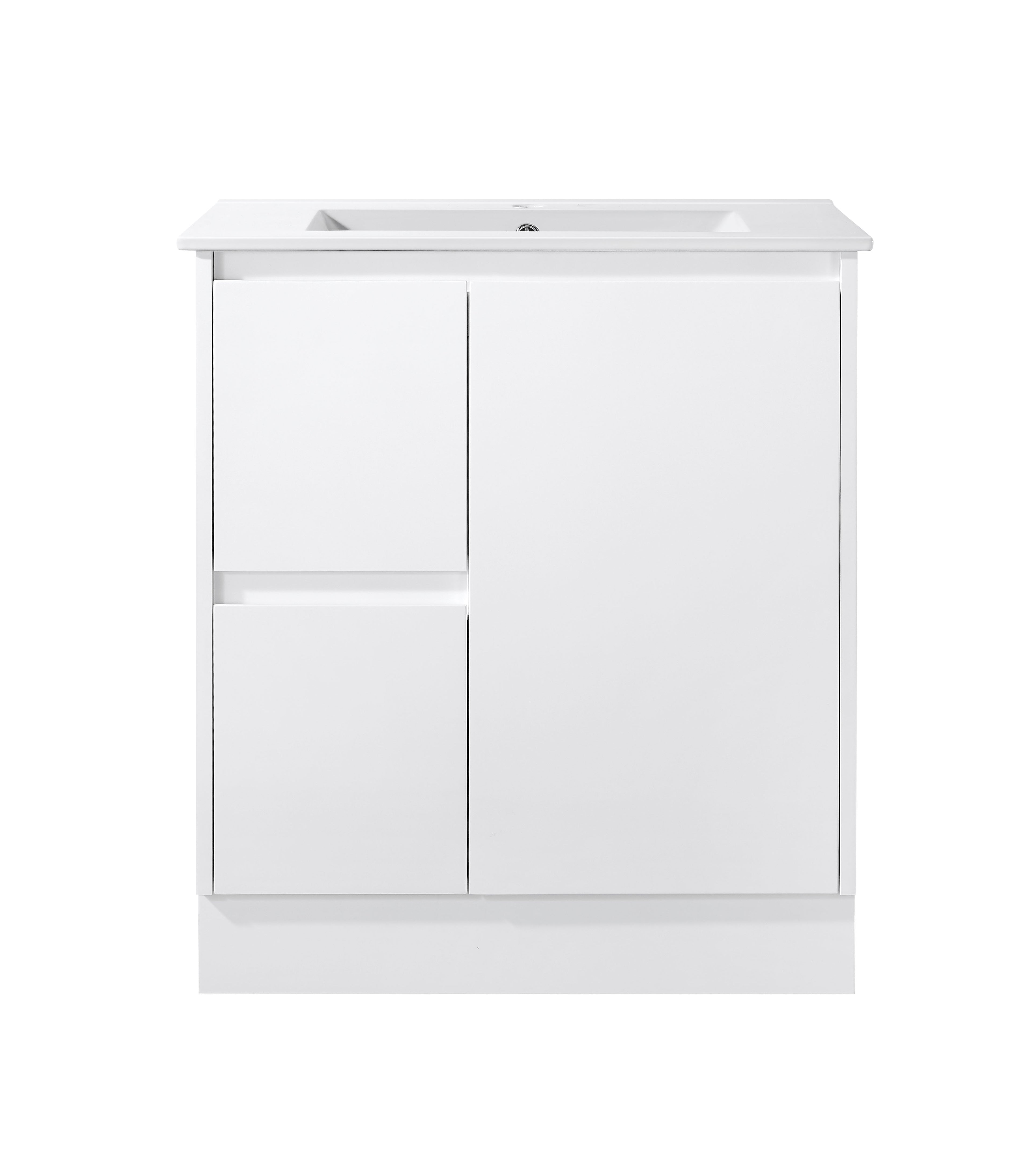 Sierra 750WL Freestanding Vanity with Drawers White Left Hand Draw