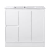 Sierra 900mm Freestanding Vanity with Drawers White Left Hand Draw