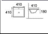 Slimline Ceramic Vanity Top – Rectangular Bowl Design for Modern Bathrooms 410mmx410mmx180mm