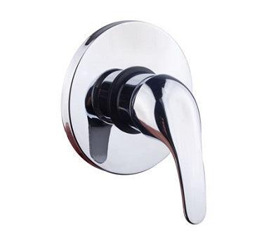 TK73W Solid Handle Wall Mixer – Chrome wall mixer with a 35mm cartridge and Ø 115mm cover plate, designed for modern bathrooms with sleek and efficient water control.