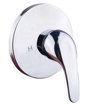 TK74W Solid Handle Wall Mixer – Chrome wall mixer with a 40mm cartridge and 115mm x 115mm cover plate, perfect for modern bathrooms with smooth water flow control.