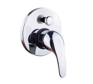 TK73D Solid Handle Wall Mixer with Diverter – Chrome finish wall mixer with a 35mm cartridge and Ø 160mm cover plate, featuring a built-in diverter for modern bathrooms.