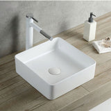 Square Countertop Ceramic Basin – Matte Finish 370mmx370mmx120mm