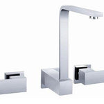 Square Handle Wall Sink Set (TPS-203) – Modern wall-mounted sink mixer with polished chrome finish and ergonomic square handles.