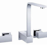 Square Handle Wall Sink Set (TPS-203) – Modern wall-mounted sink mixer with polished chrome finish and ergonomic square handles.