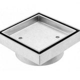 GD329 Square Smart Tile Drain – 75mm outlet stainless steel tile drain for modern bathroom floors.