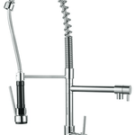 TYO-1842 Vege Spray Mixer – 35mm cartridge chrome spray mixer with 709mm height and 6L/min water flow for efficient kitchen use.